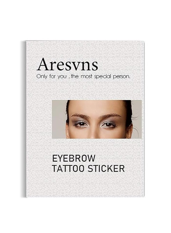 Aresvns Eyebrow Tattoo for Men!Realistic Fake Tattoo Eyebrows 88 Pairs Black,Popular 4D Imitation Eyebrows Transfer Stickers,Suitable Sizes Christmas Gift - Image 1